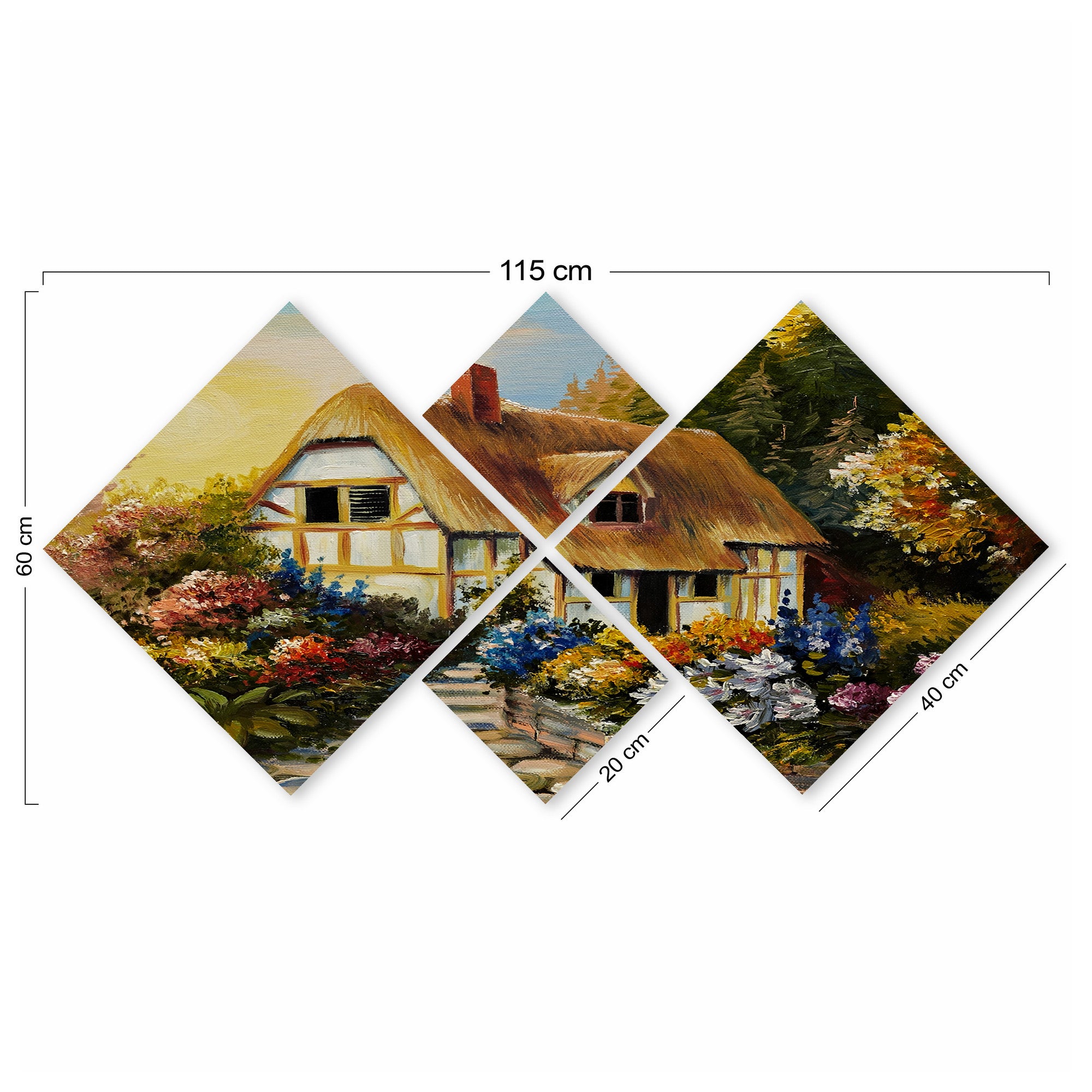 Conjunto Decorativo MDF Multicolor 4 Peças - Impressão UV Premium para Parede