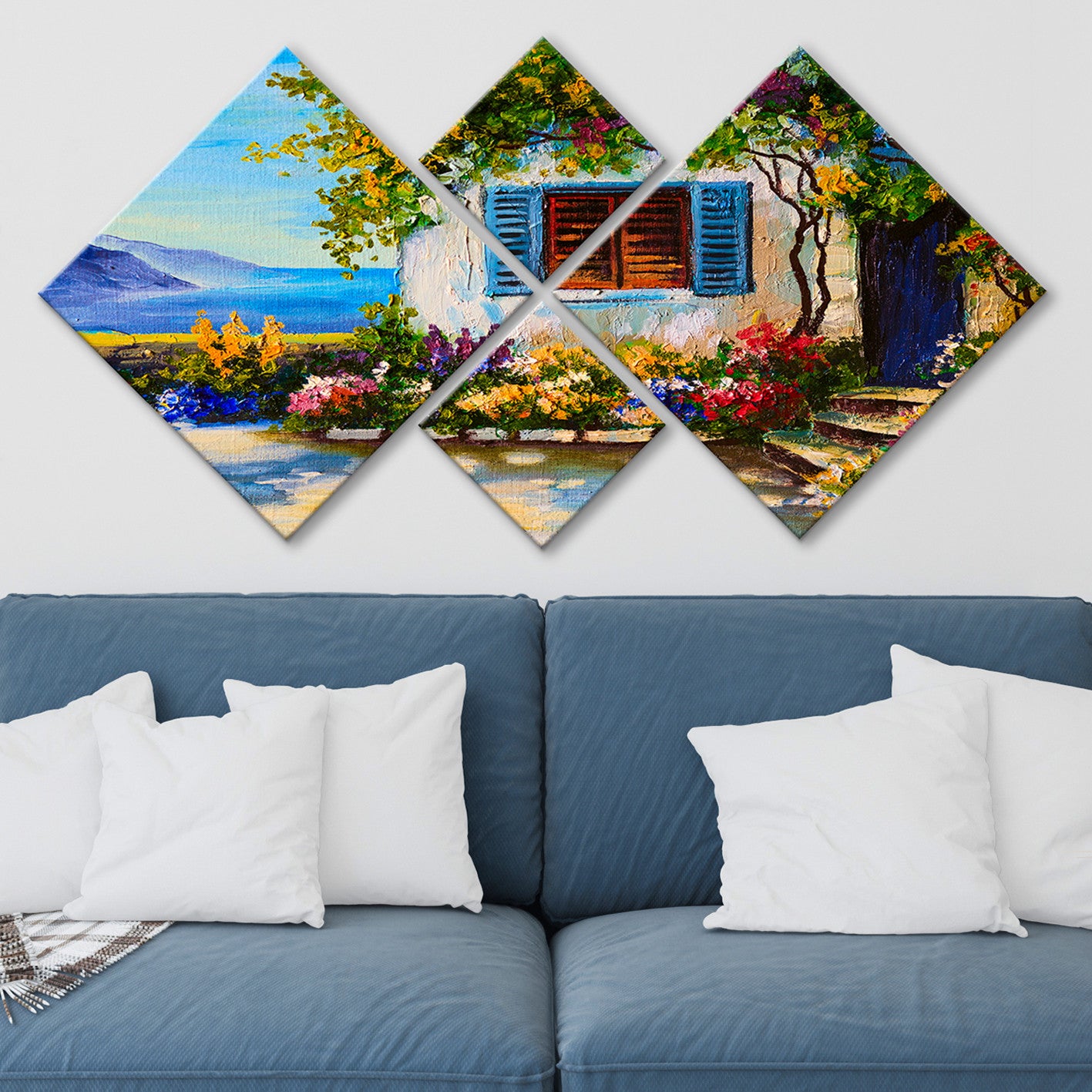 Conjunto Decorativo MDF Multicolor 4 Peças - Impressão UV Premium para Parede