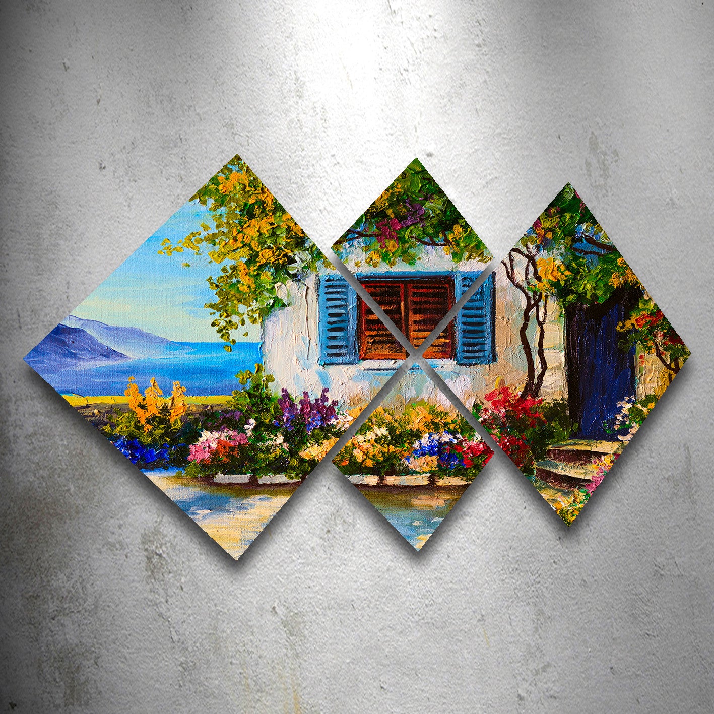 Conjunto Decorativo MDF Multicolor 4 Peças - Impressão UV Premium para Parede