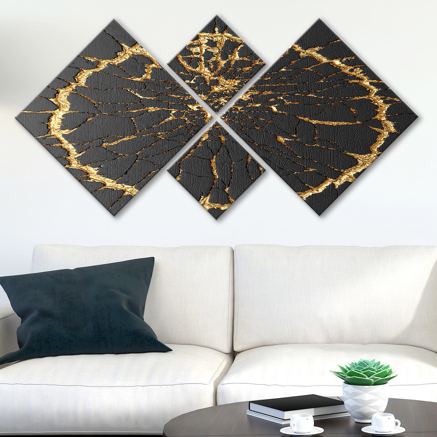 Conjunto Decorativo MDF Multicolor 4 Peças - Impressão UV Premium para Parede