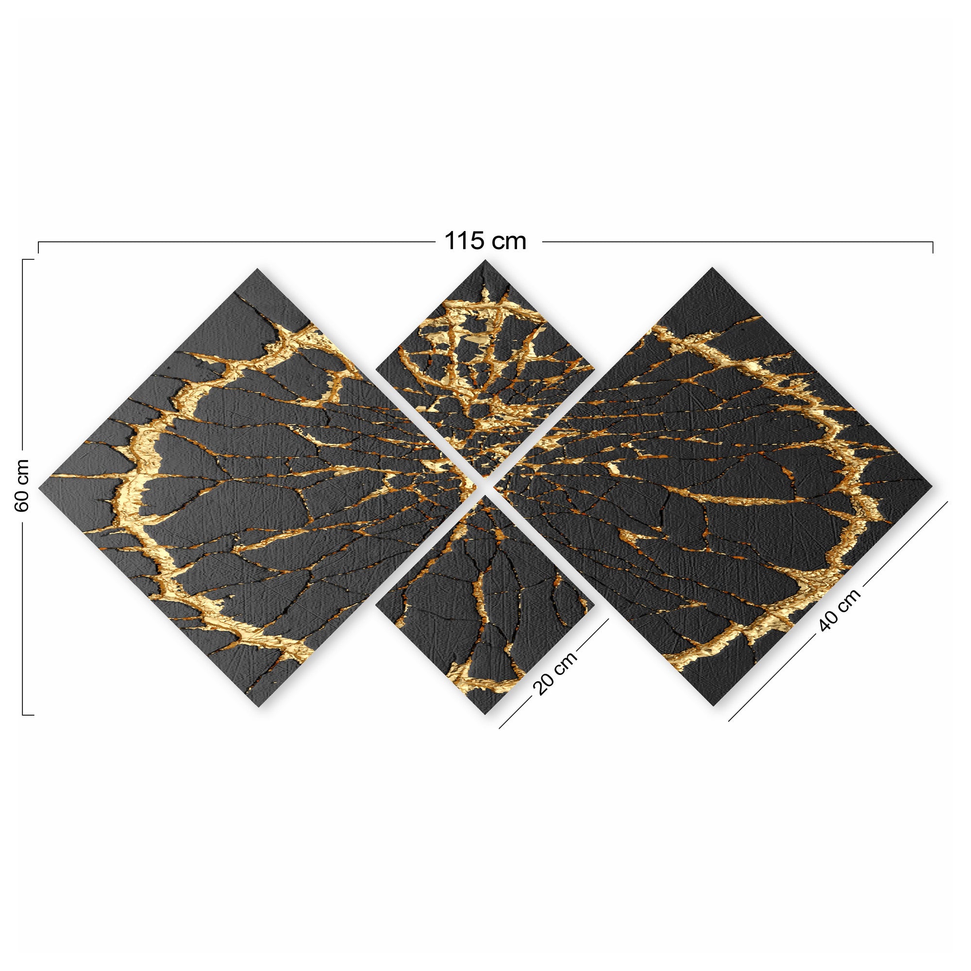 Conjunto Decorativo MDF Multicolor 4 Peças - Impressão UV Premium para Parede