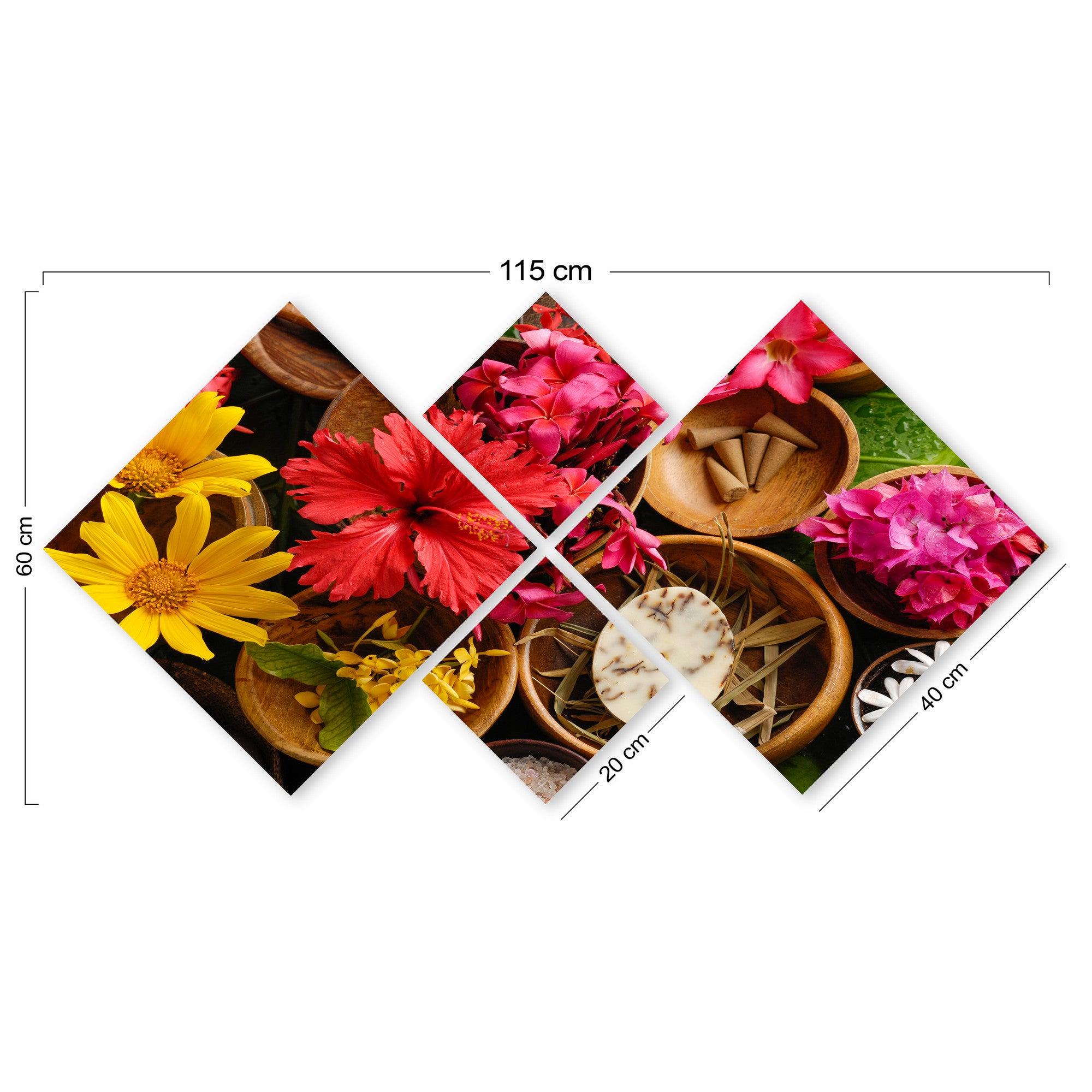 Conjunto Decorativo MDF Multicolor 4 Peças - Impressão UV Premium para Parede