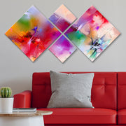 Conjunto Decorativo MDF Multicolor 4 Peças - Impressão UV Premium para Parede