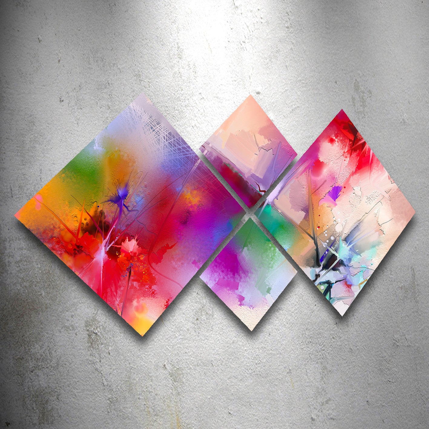 Conjunto Decorativo MDF Multicolor 4 Peças - Impressão UV Premium para Parede