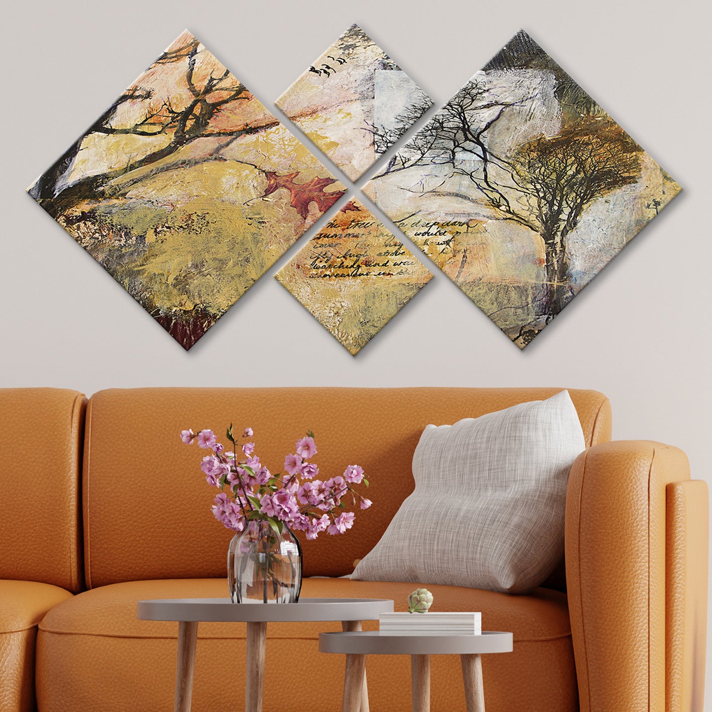 Conjunto Decorativo MDF Multicolor 4 Peças - Impressão UV Premium para Parede