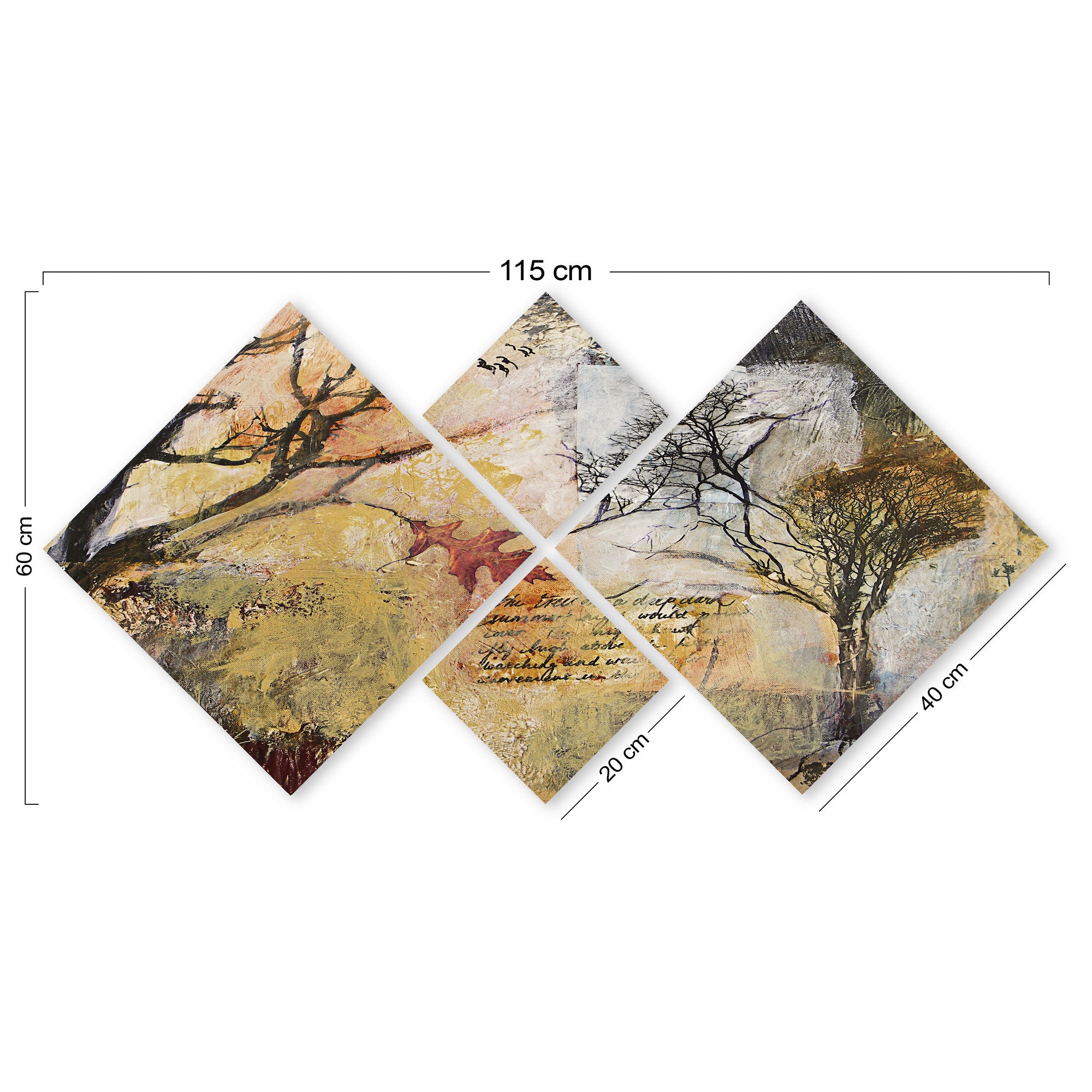 Conjunto Decorativo MDF Multicolor 4 Peças - Impressão UV Premium para Parede