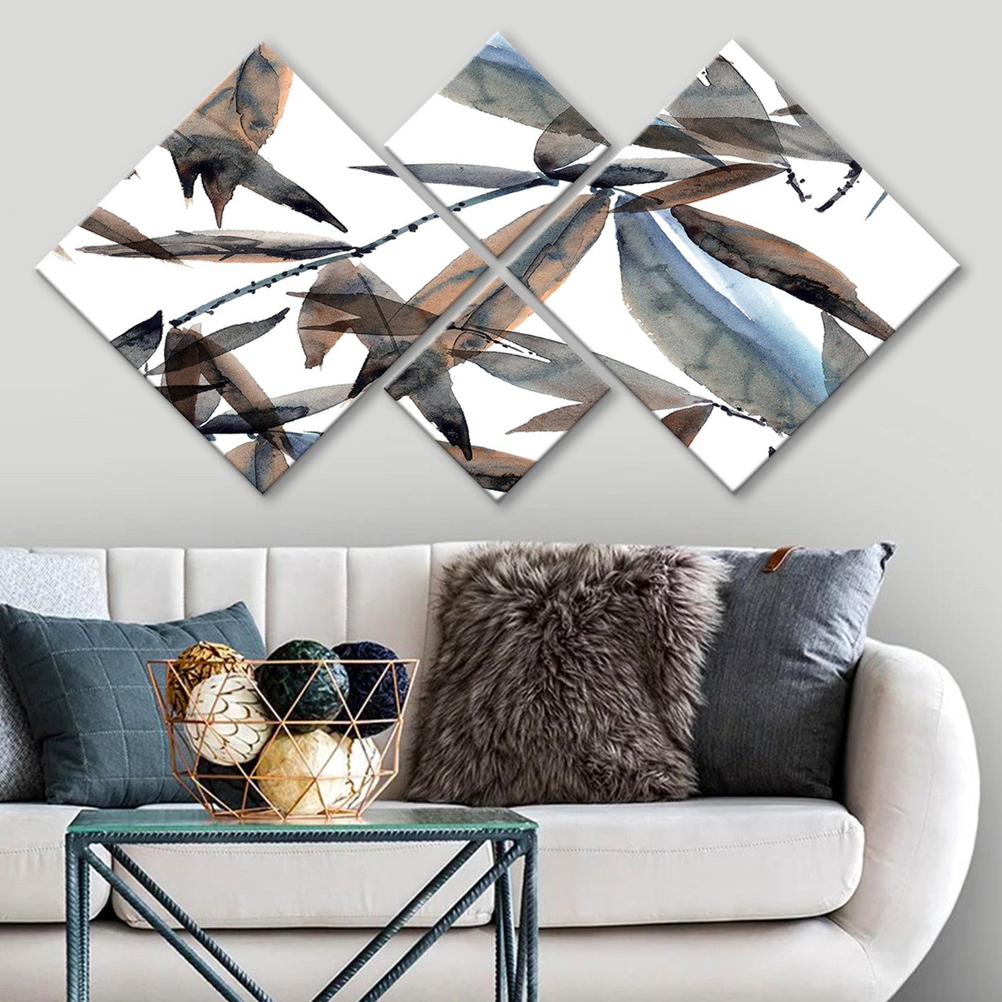 Conjunto Decorativo MDF Multicolor 4 Peças - Impressão UV Premium para Parede