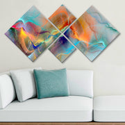 Conjunto Decorativo MDF Multicolor 4 Peças - Impressão UV Premium para Parede