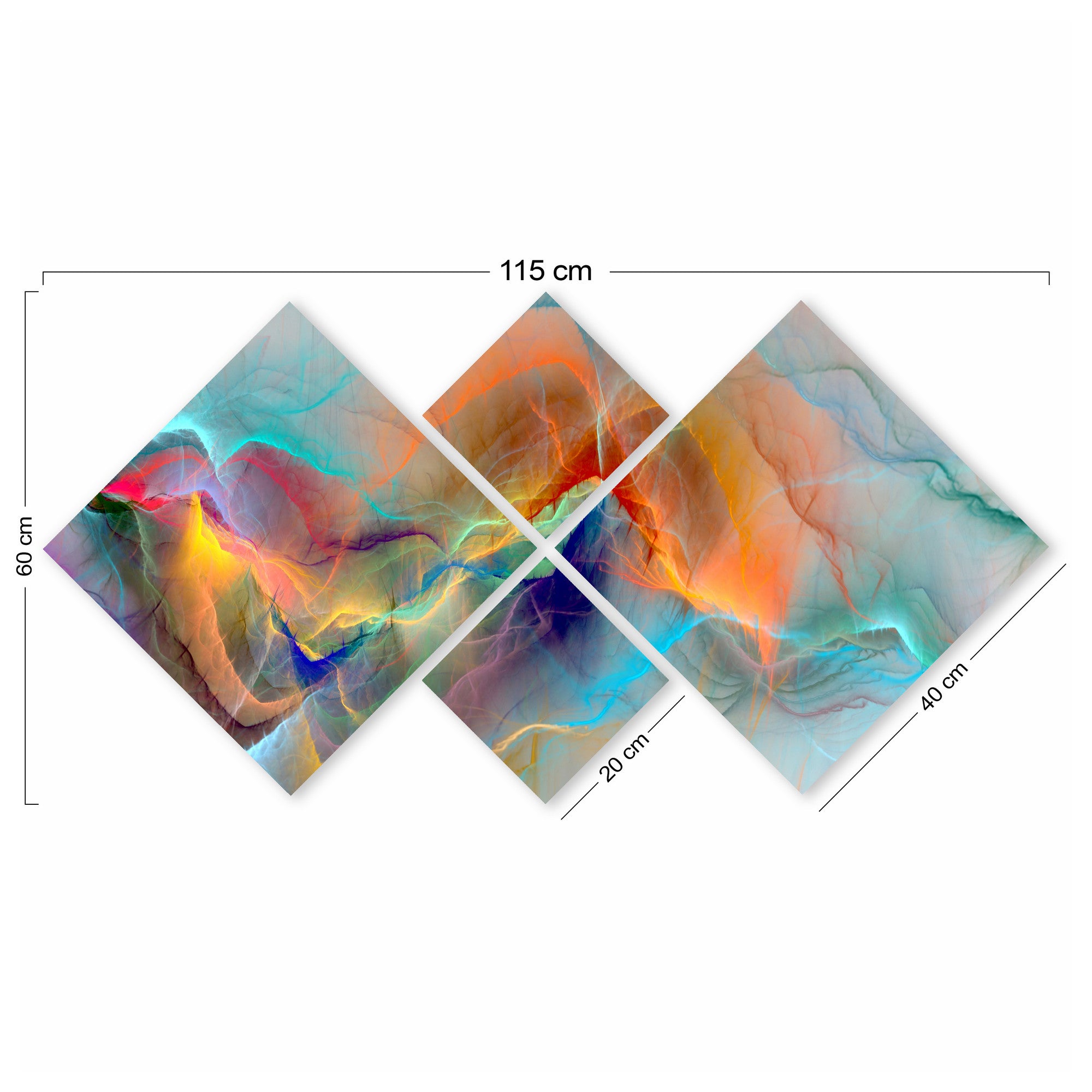 Conjunto Decorativo MDF Multicolor 4 Peças - Impressão UV Premium para Parede