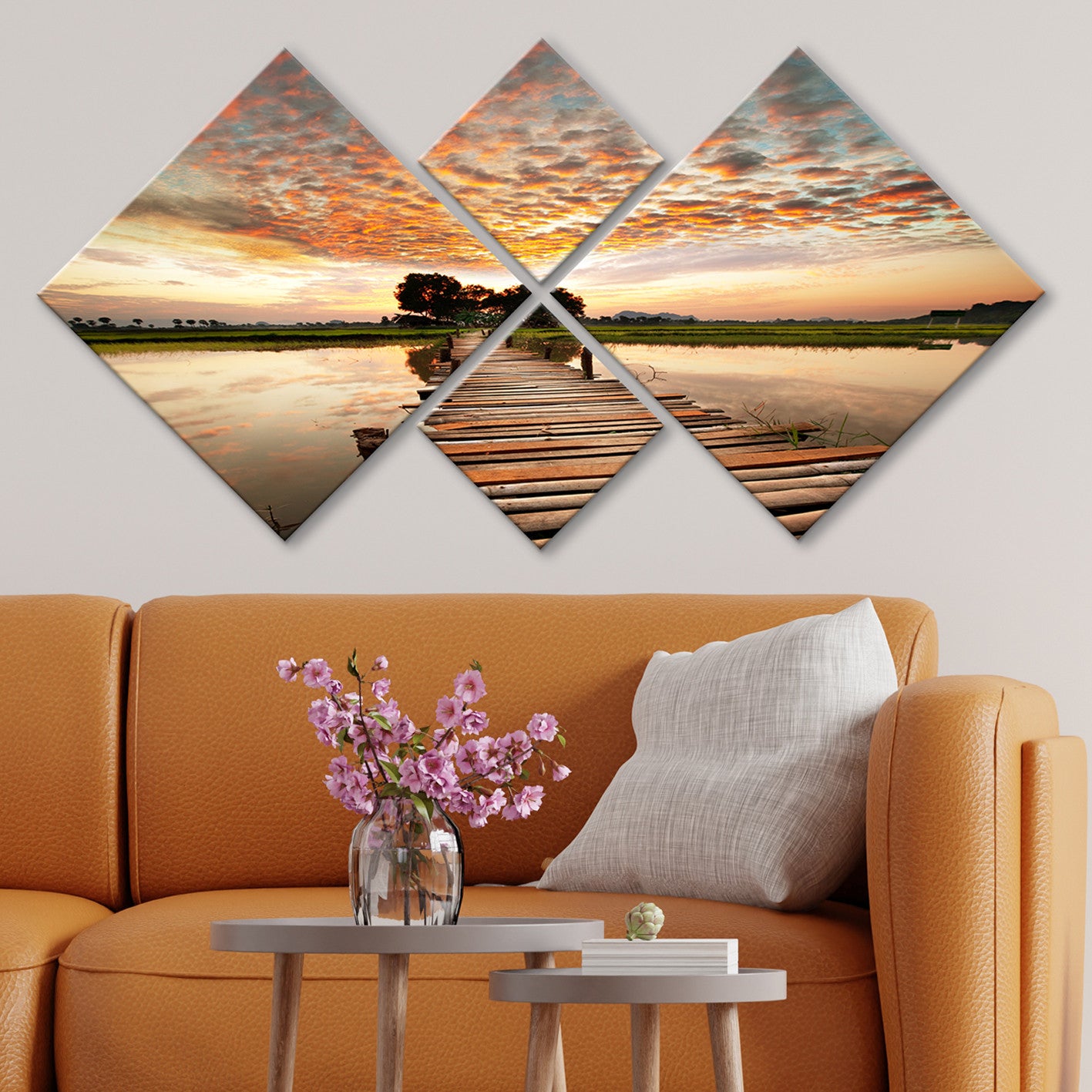 Conjunto Decorativo MDF Multicolor 4 Peças - Impressão UV Premium para Parede