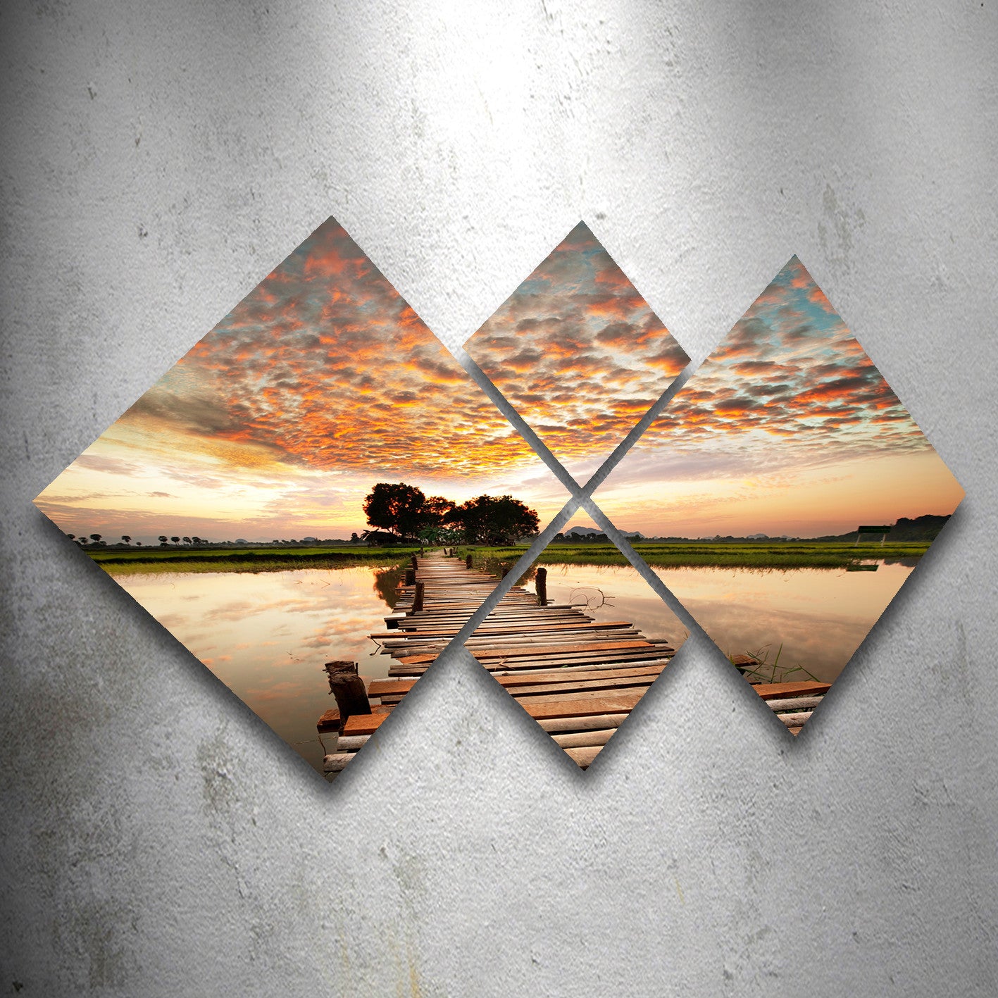 Conjunto Decorativo MDF Multicolor 4 Peças - Impressão UV Premium para Parede