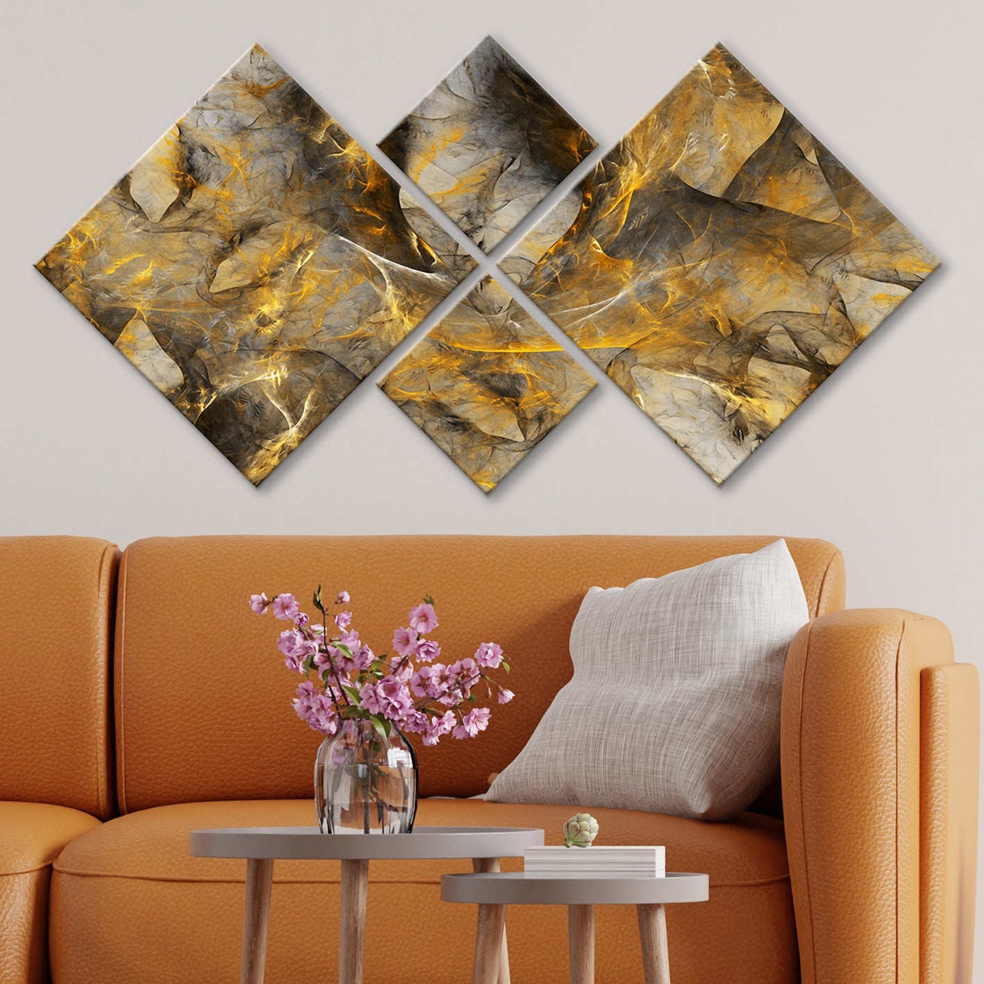 Conjunto Decorativo MDF Multicolor 4 Peças - Impressão UV Premium para Parede