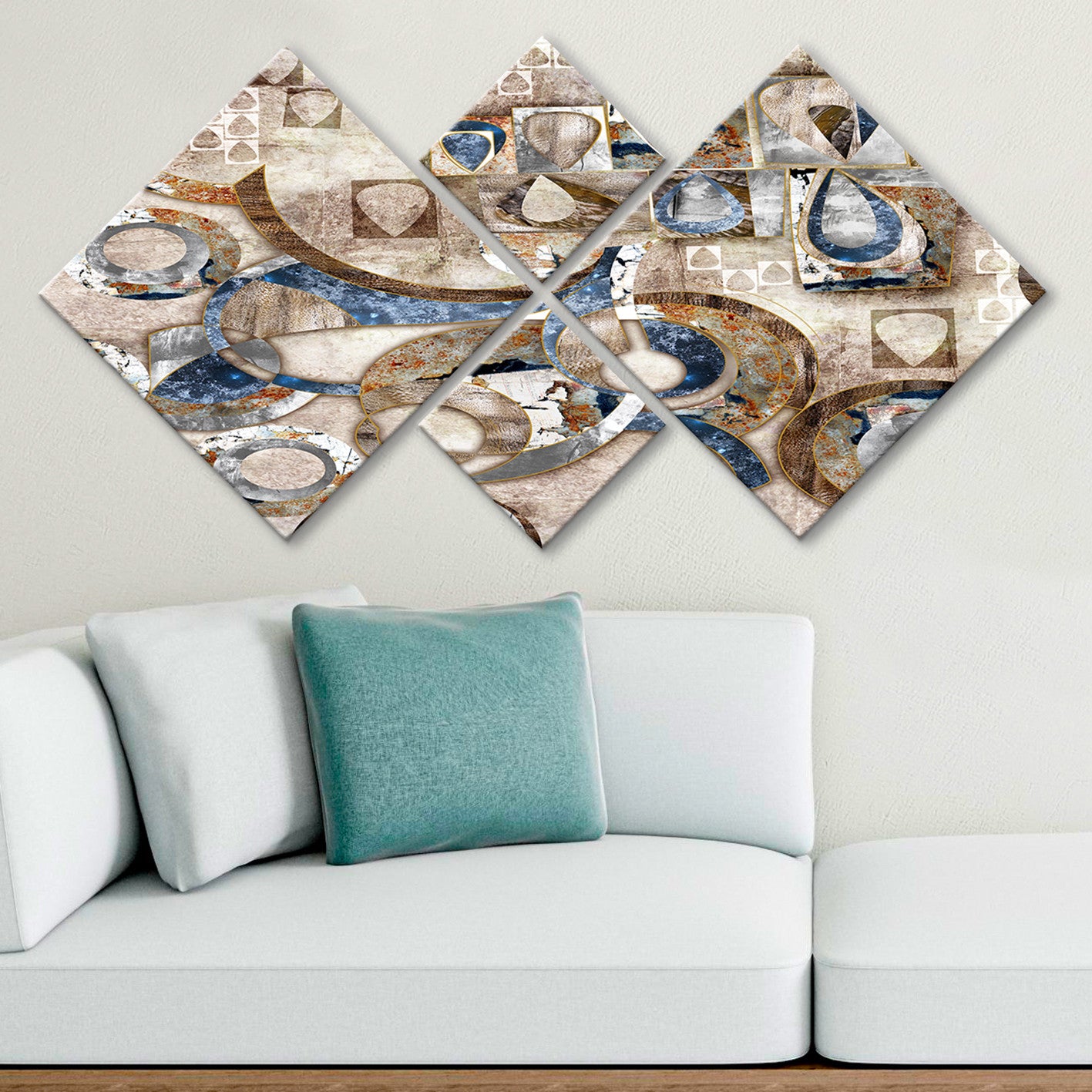 Conjunto Decorativo MDF Multicolor 4 Peças - Impressão UV Premium para Parede