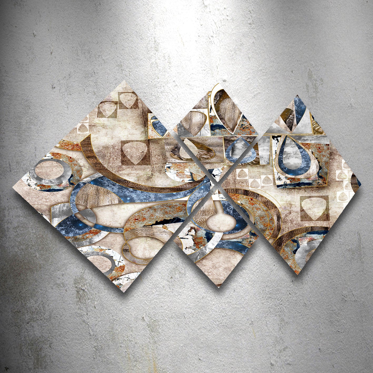 Conjunto Decorativo MDF Multicolor 4 Peças - Impressão UV Premium para Parede