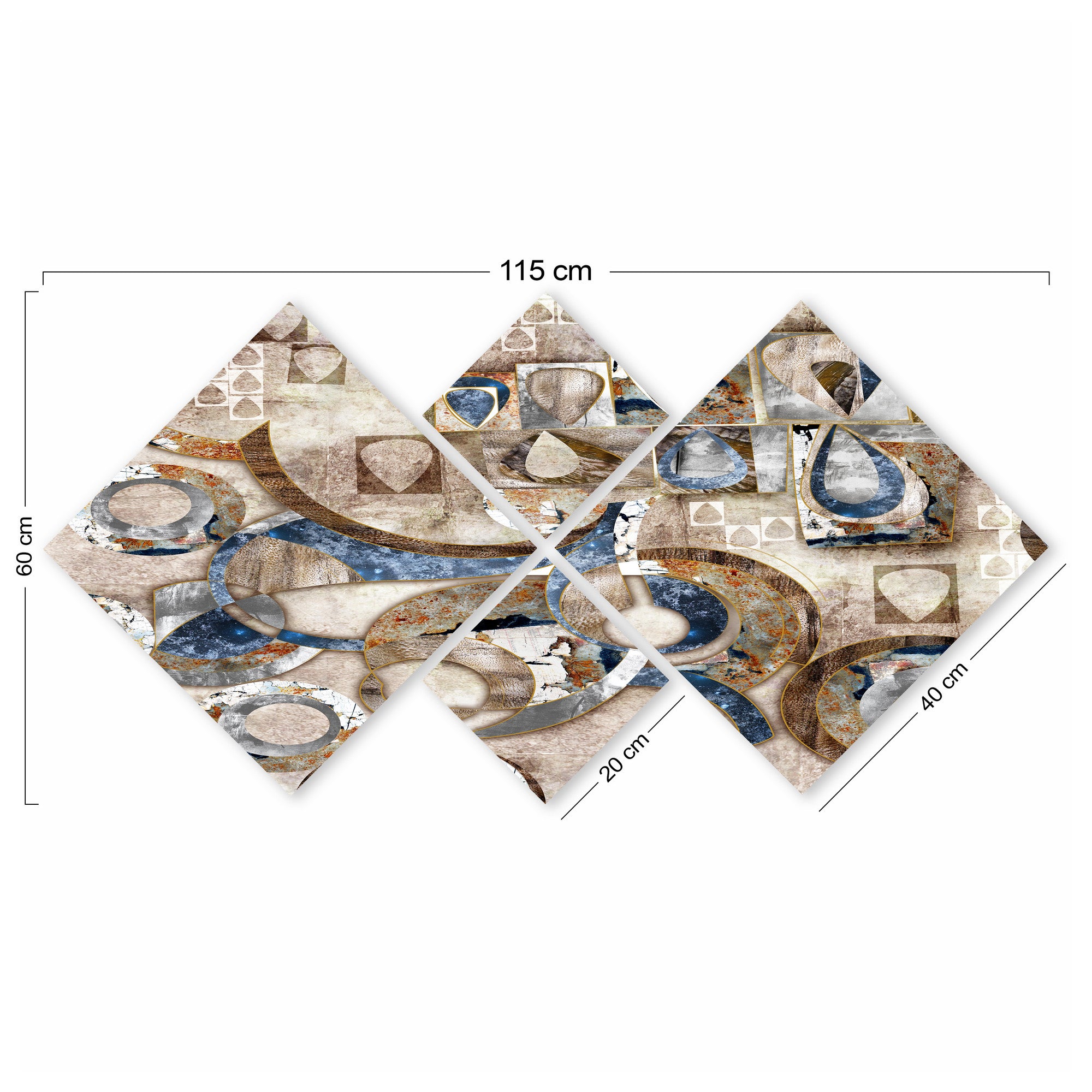 Conjunto Decorativo MDF Multicolor 4 Peças - Impressão UV Premium para Parede