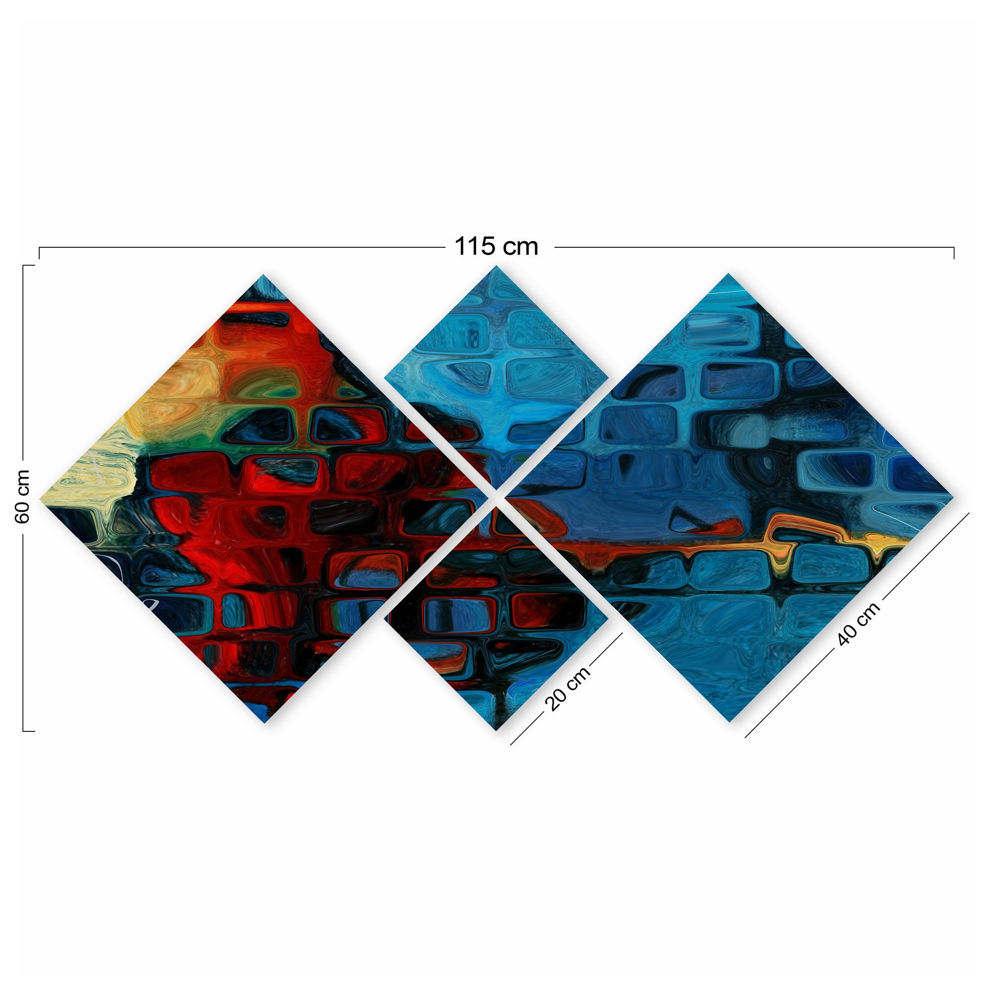 Conjunto Decorativo MDF Multicolor 4 Peças - Impressão UV Premium para Parede