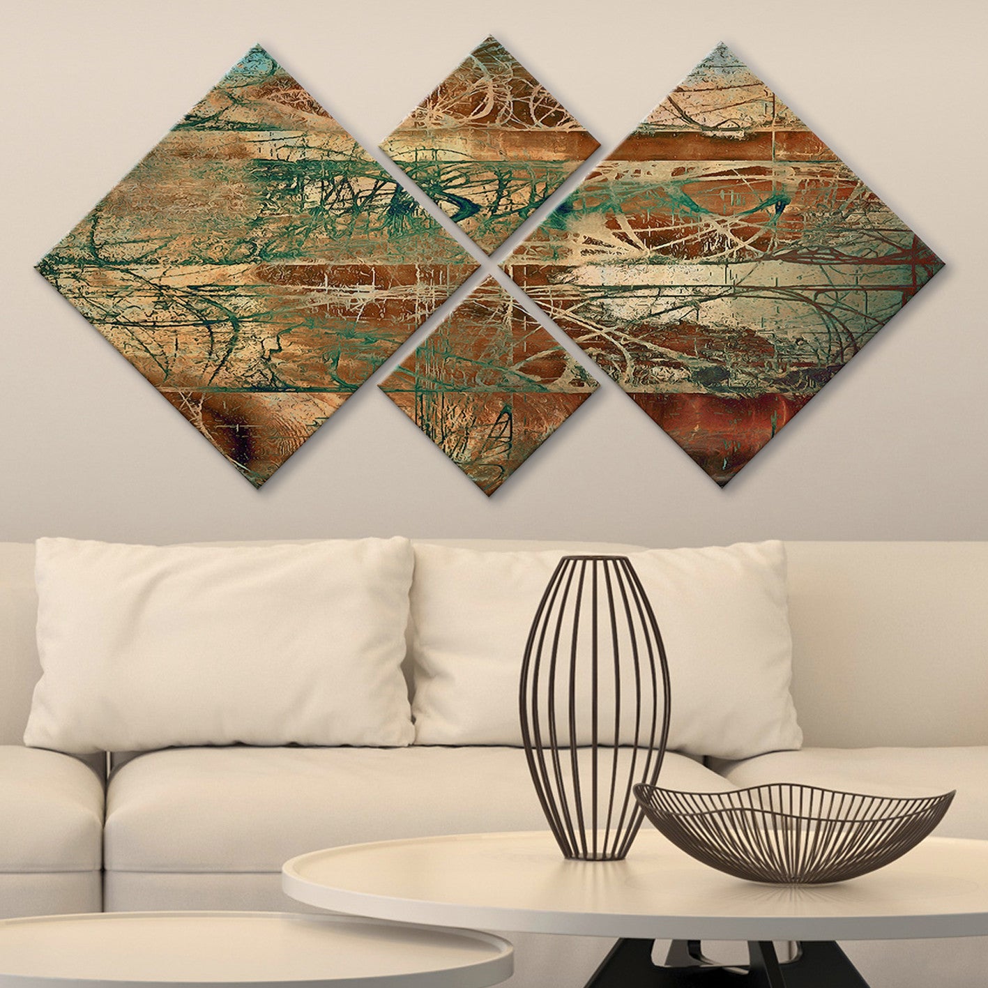 Conjunto Decorativo MDF Multicolor 4 Peças - Impressão UV Premium para Parede