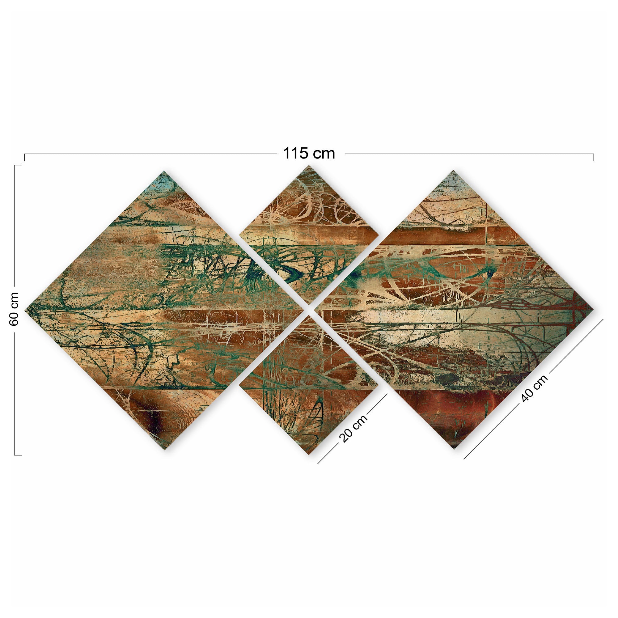 Conjunto Decorativo MDF Multicolor 4 Peças - Impressão UV Premium para Parede