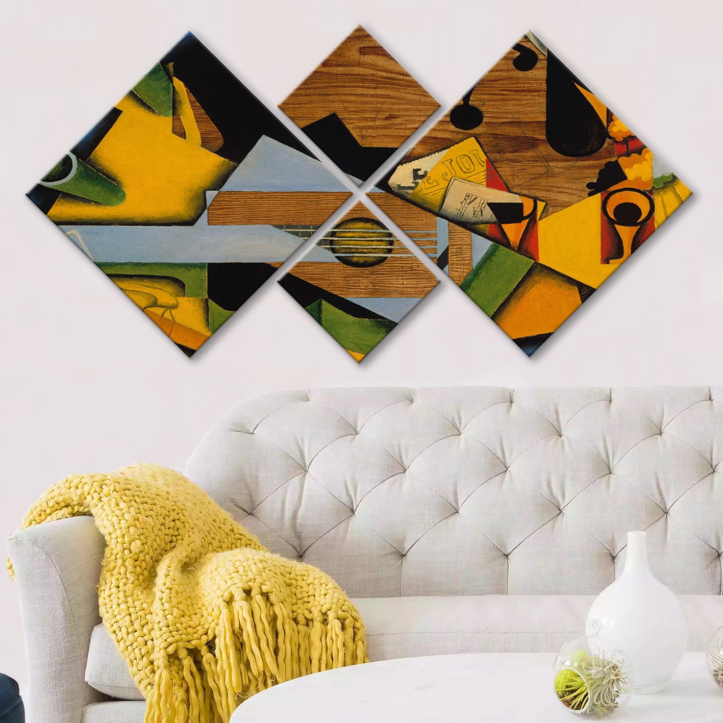 Conjunto Decorativo MDF Multicolor 4 Peças - Impressão UV Premium para Parede