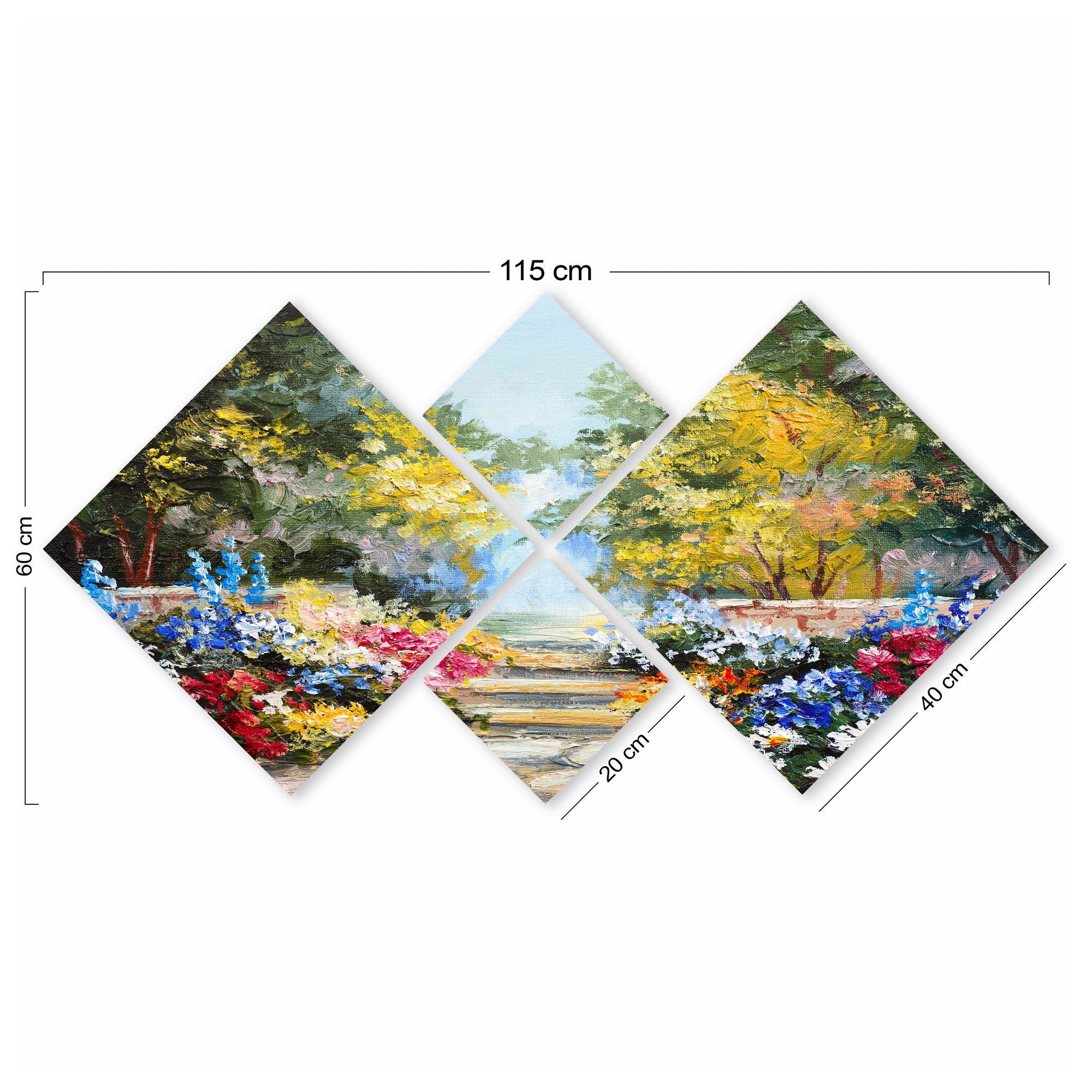 Conjunto Decorativo MDF Multicolor 4 Peças - Impressão UV Premium para Parede