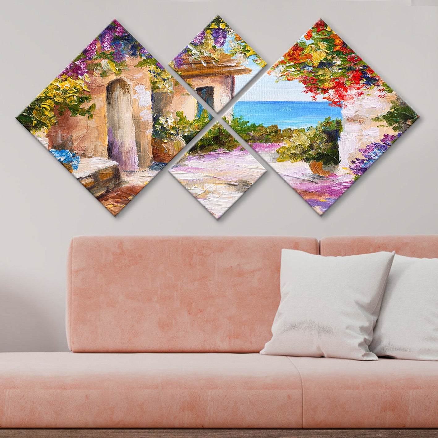 Conjunto Decorativo MDF Multicolor 4 Peças - Impressão UV Premium para Parede