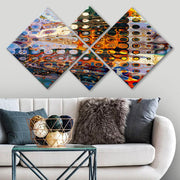 Conjunto Decorativo MDF Multicolor 4 Peças - Impressão UV Premium para Parede