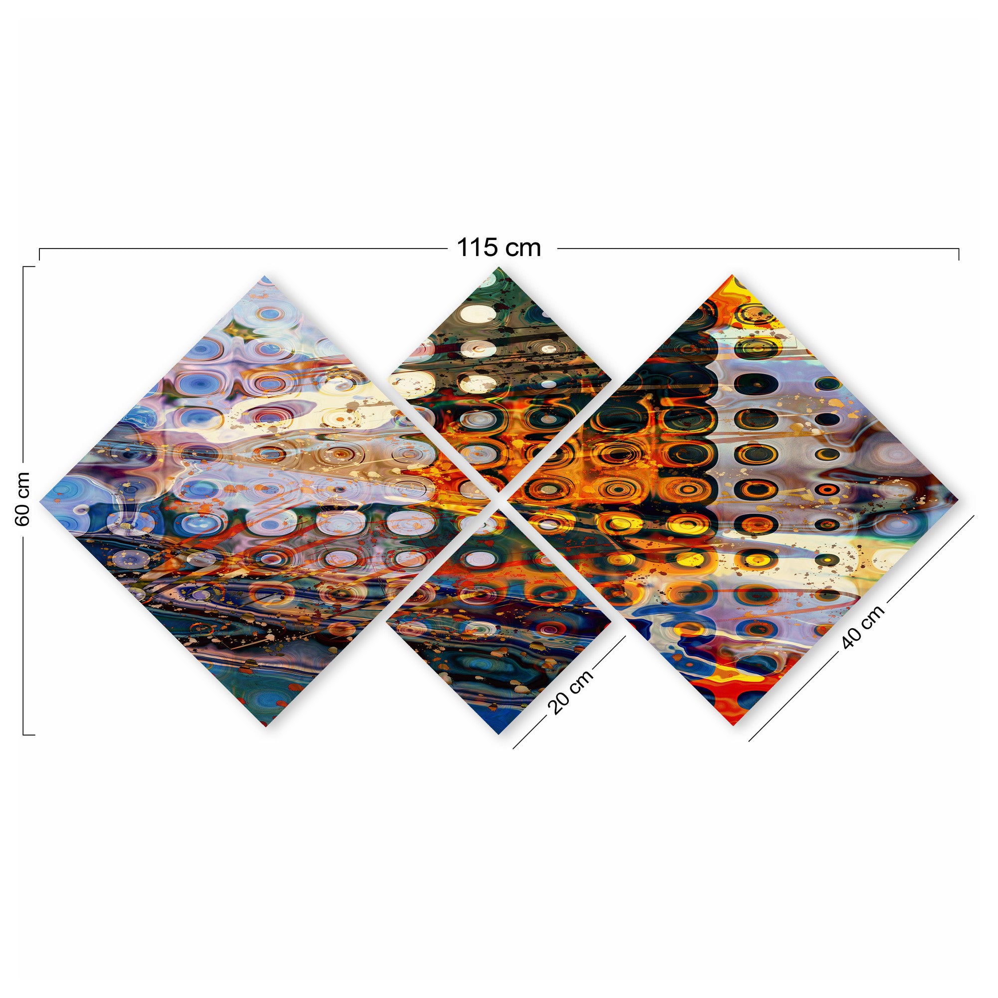 Conjunto Decorativo MDF Multicolor 4 Peças - Impressão UV Premium para Parede