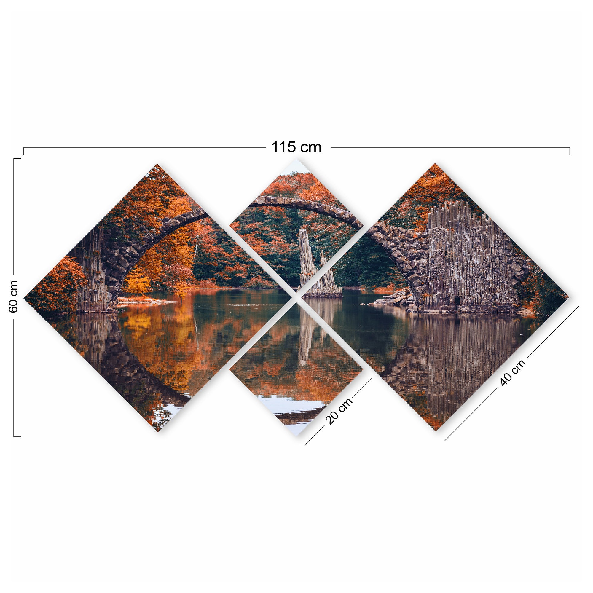 Conjunto Decorativo MDF Multicolor 4 Peças - Impressão UV Premium para Parede