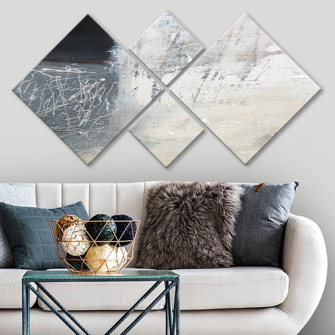 Conjunto Decorativo MDF Multicolor 4 Peças - Impressão UV Premium para Parede