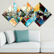 Conjunto Decorativo MDF Multicolor 4 Peças - Impressão UV Premium para Parede