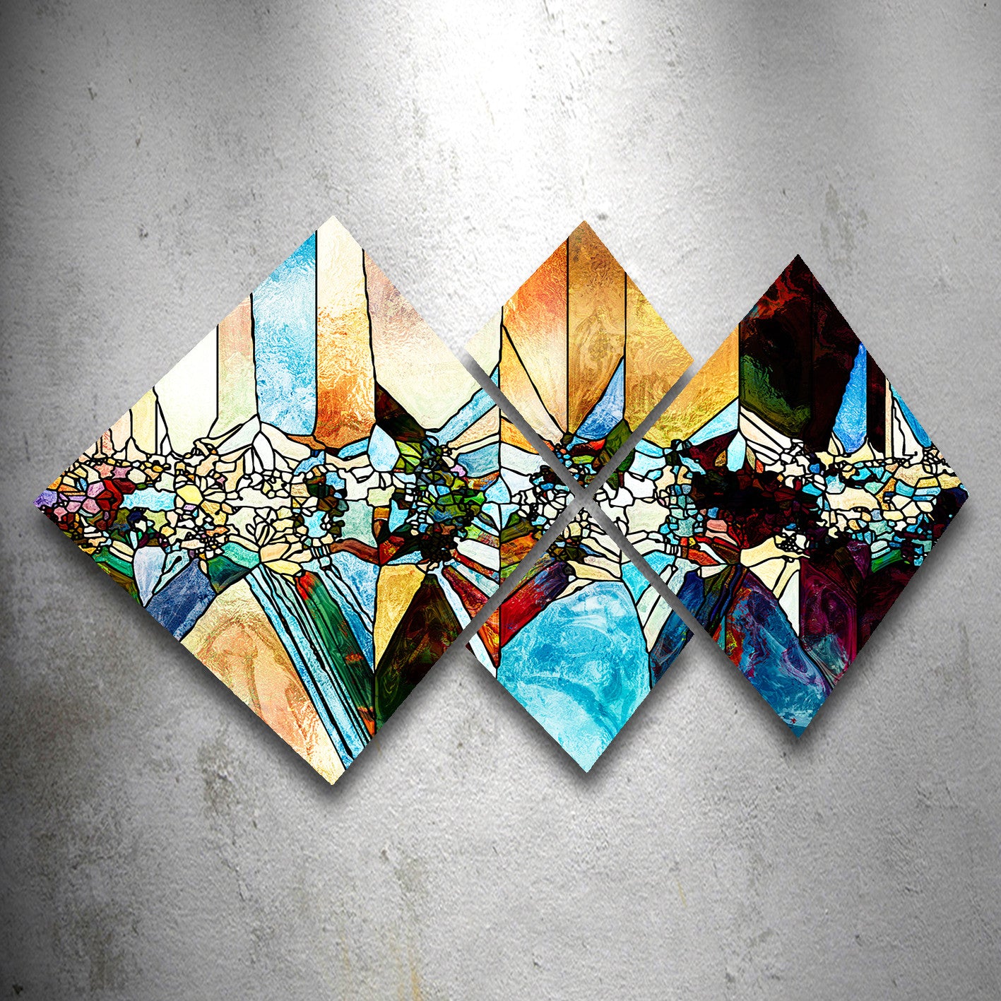 Conjunto Decorativo MDF Multicolor 4 Peças - Impressão UV Premium para Parede