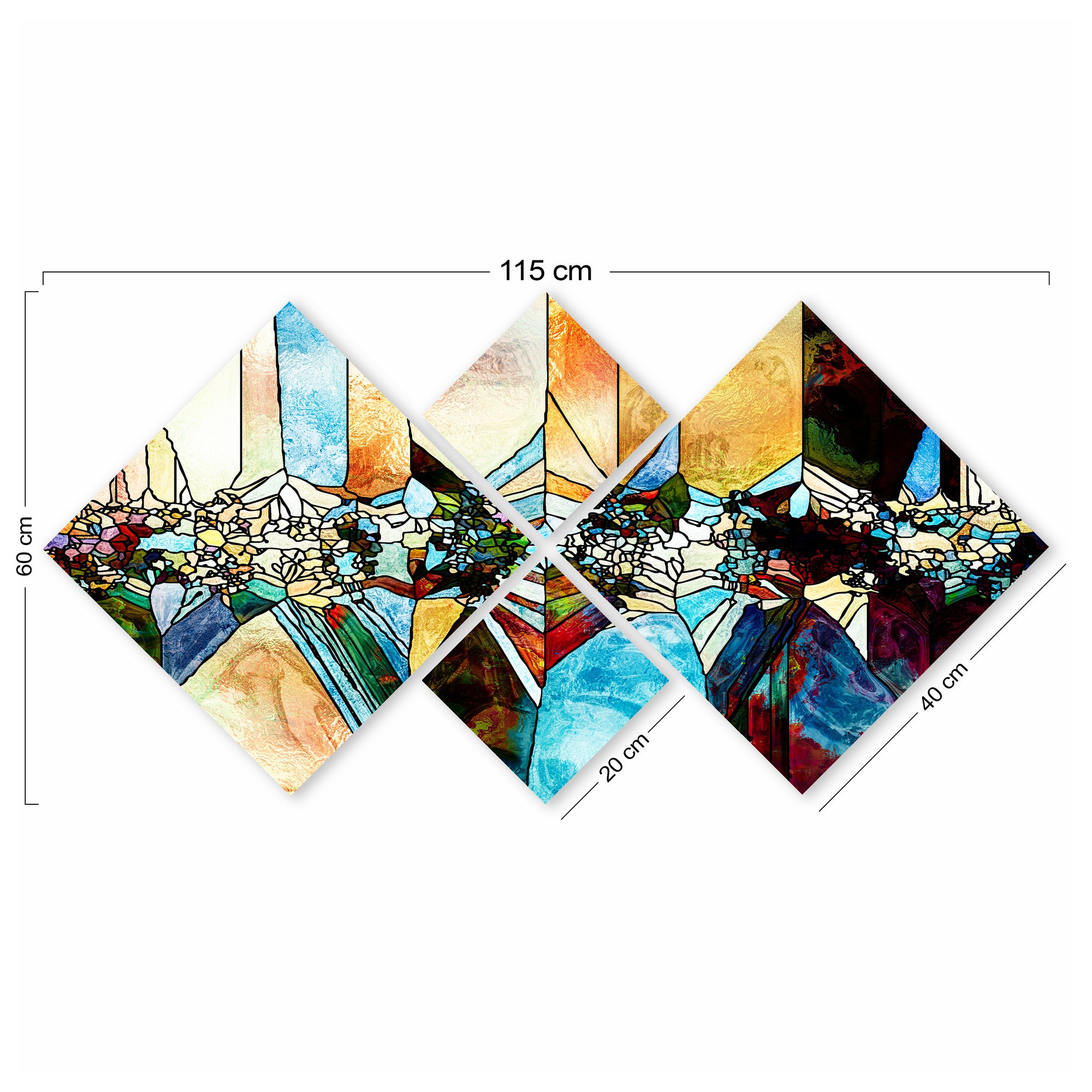 Conjunto Decorativo MDF Multicolor 4 Peças - Impressão UV Premium para Parede