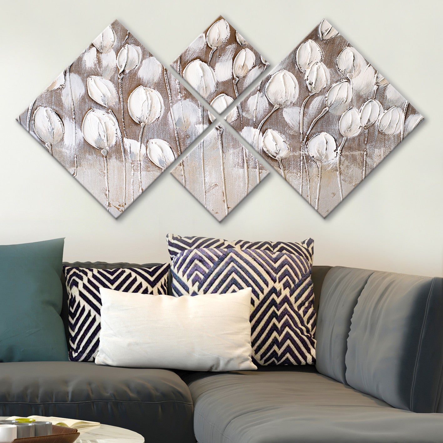 Conjunto Decorativo MDF Multicolor 4 Peças - Impressão UV Premium para Parede