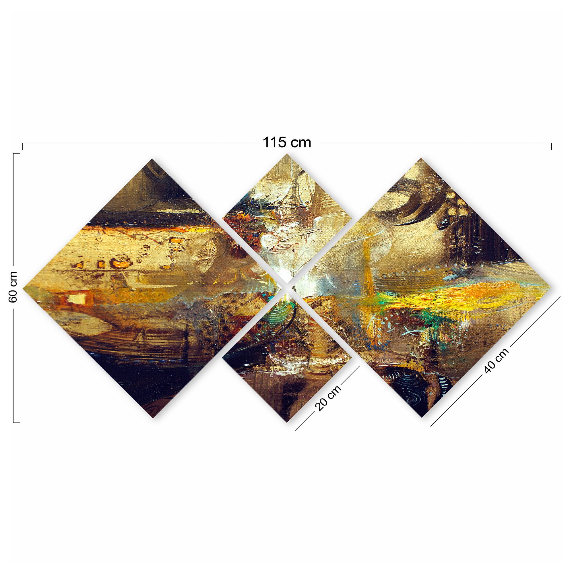 Conjunto Decorativo MDF Multicolor 4 Peças - Impressão UV Premium para Parede