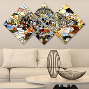 Conjunto Decorativo MDF Multicolor 4 Peças - Impressão UV Premium para Parede