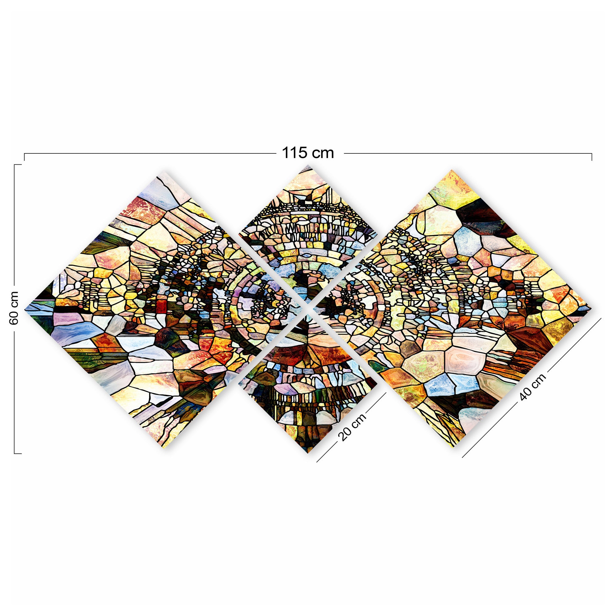 Conjunto Decorativo MDF Multicolor 4 Peças - Impressão UV Premium para Parede