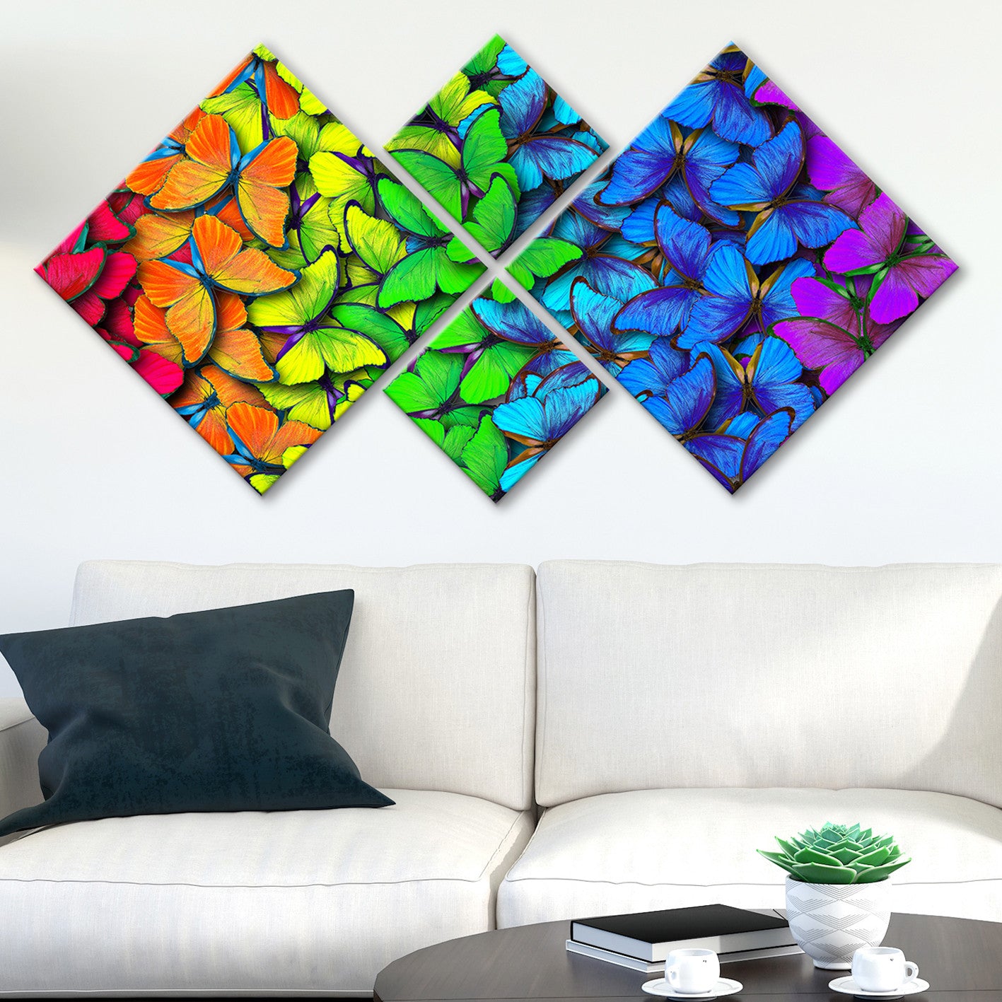 Conjunto Decorativo MDF Multicolor 4 Peças - Impressão UV Premium para Parede