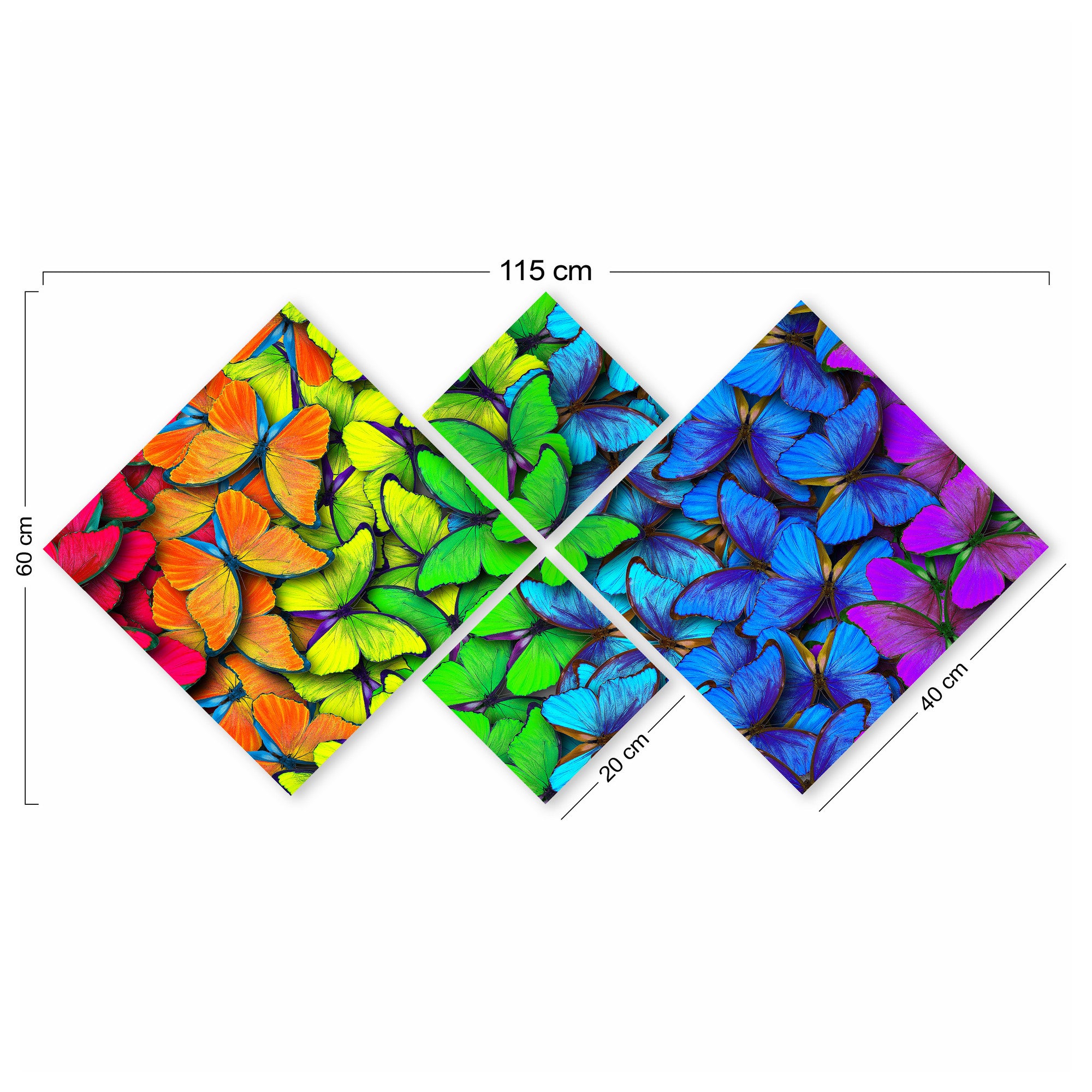 Conjunto Decorativo MDF Multicolor 4 Peças - Impressão UV Premium para Parede