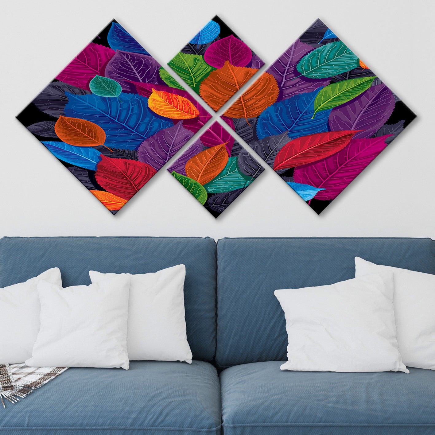 Conjunto Decorativo MDF Multicolor 4 Peças - Impressão UV Premium para Parede