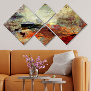 Conjunto Decorativo MDF Multicolor 4 Peças - Impressão UV Premium para Parede