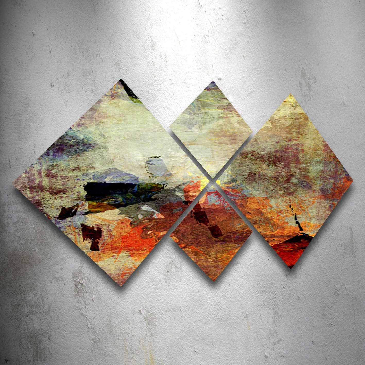 Conjunto Decorativo MDF Multicolor 4 Peças - Impressão UV Premium para Parede