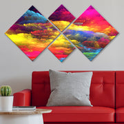 Conjunto Decorativo MDF Multicolor 4 Peças - Impressão UV Premium para Parede