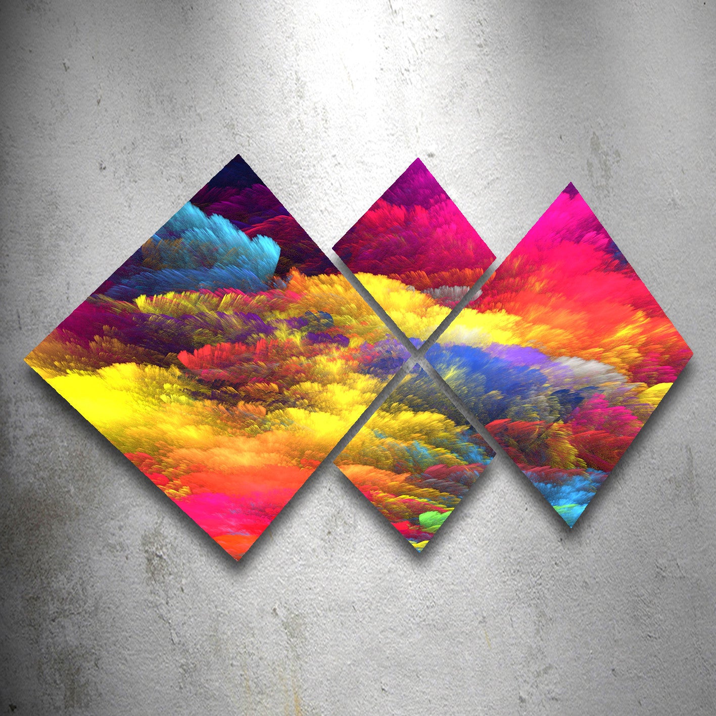 Conjunto Decorativo MDF Multicolor 4 Peças - Impressão UV Premium para Parede