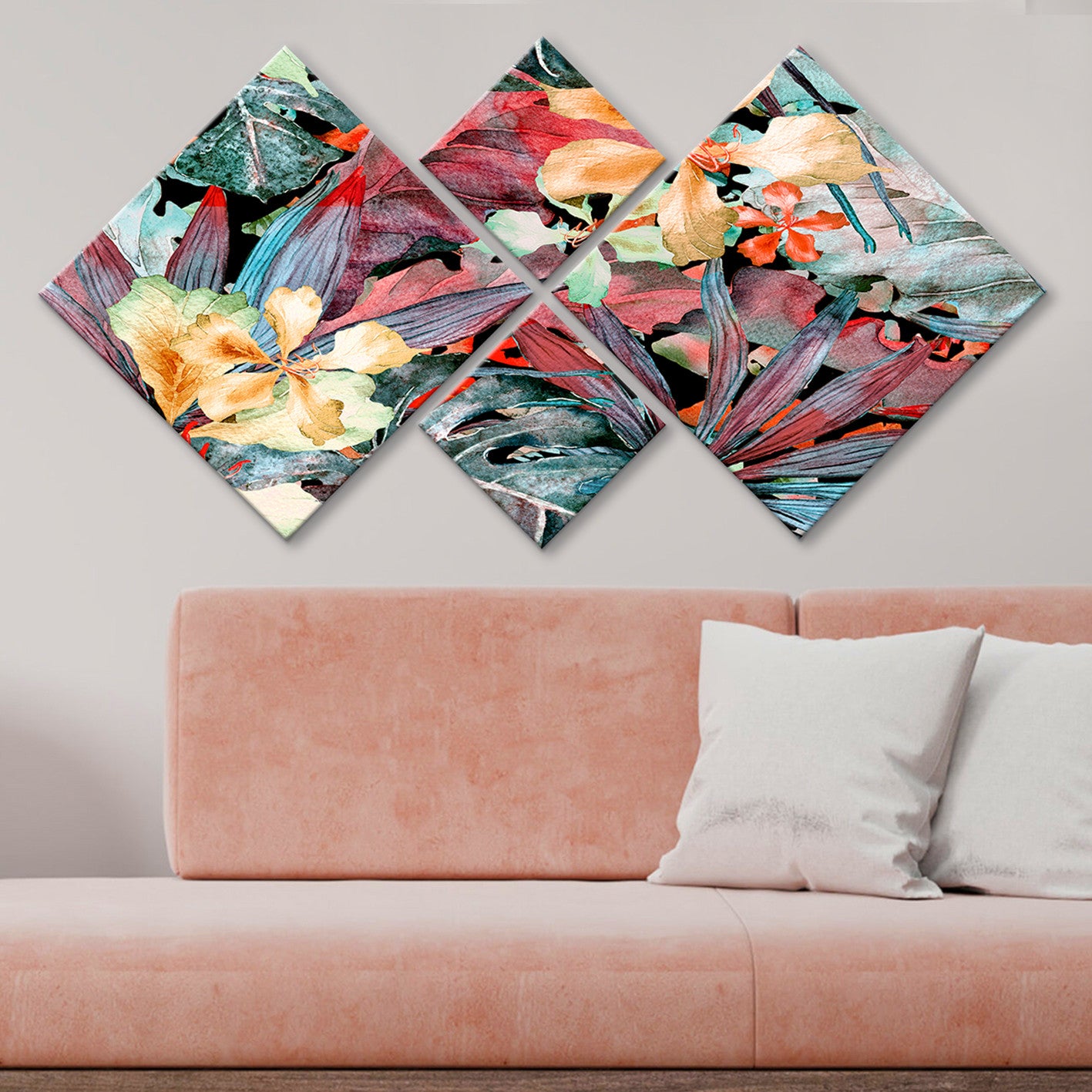 Conjunto Decorativo MDF Multicolor 4 Peças - Impressão UV Premium para Parede