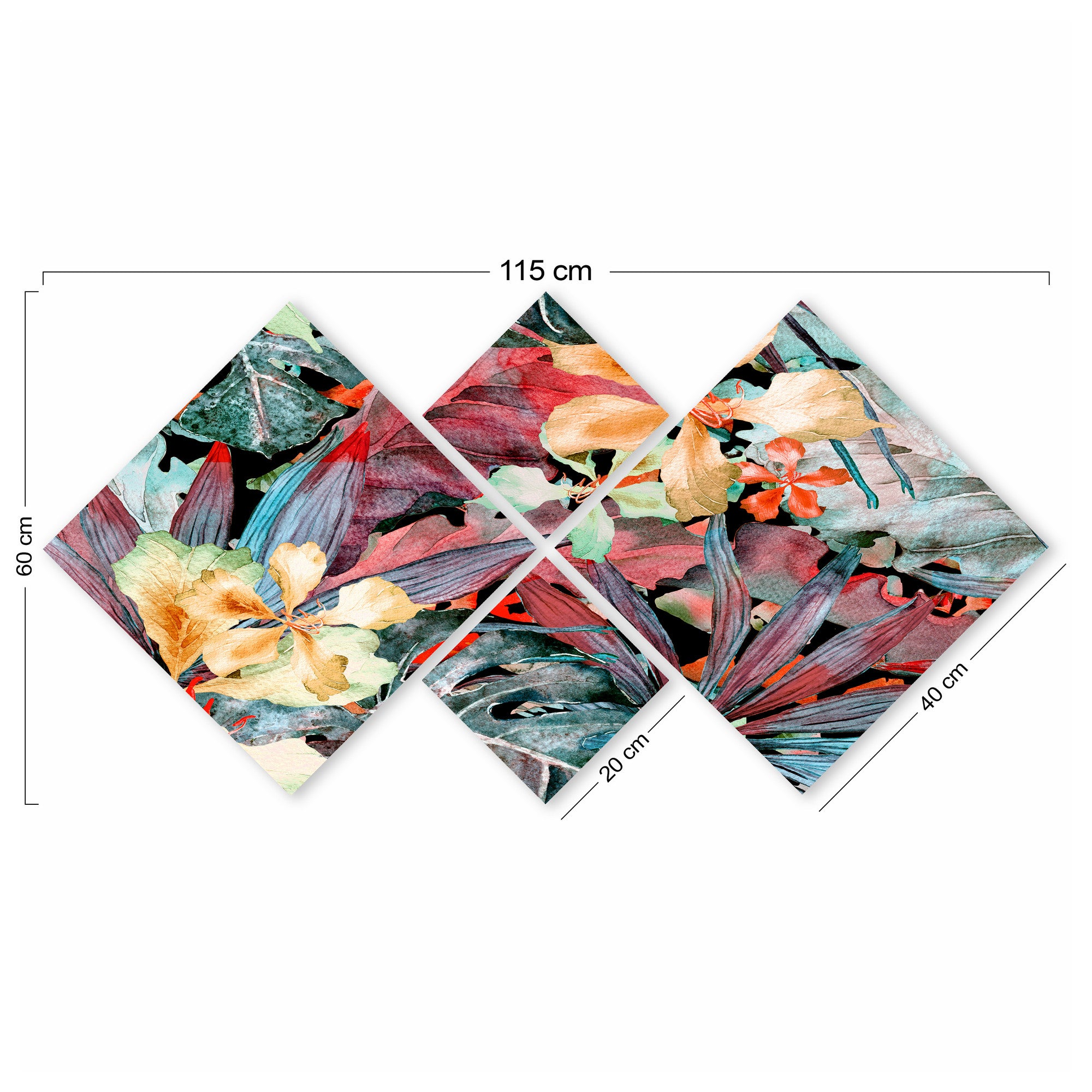 Conjunto Decorativo MDF Multicolor 4 Peças - Impressão UV Premium para Parede