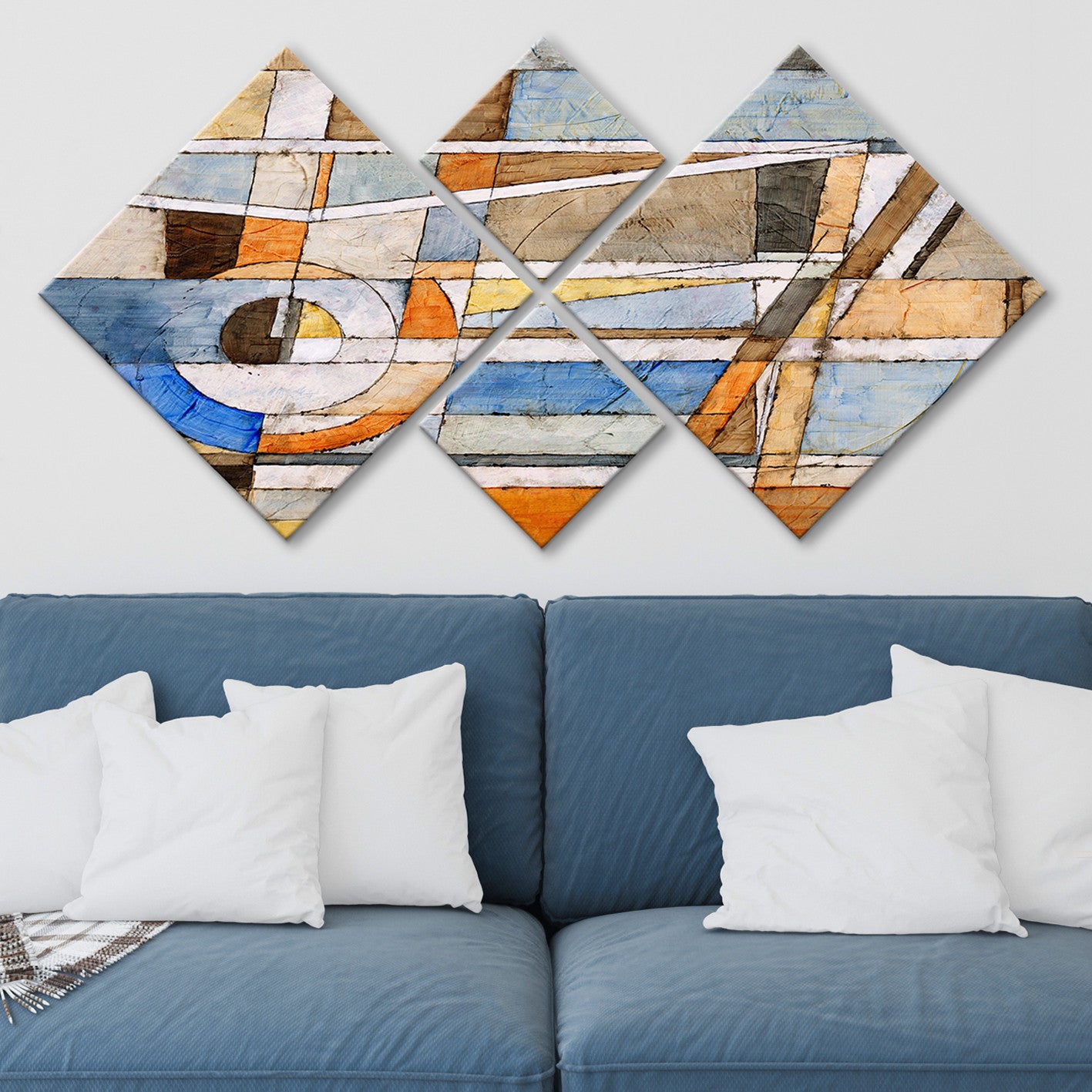 Conjunto Decorativo MDF Multicolor 4 Peças - Impressão UV Premium para Parede