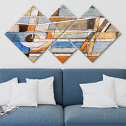 Conjunto Decorativo MDF Multicolor 4 Peças - Impressão UV Premium para Parede