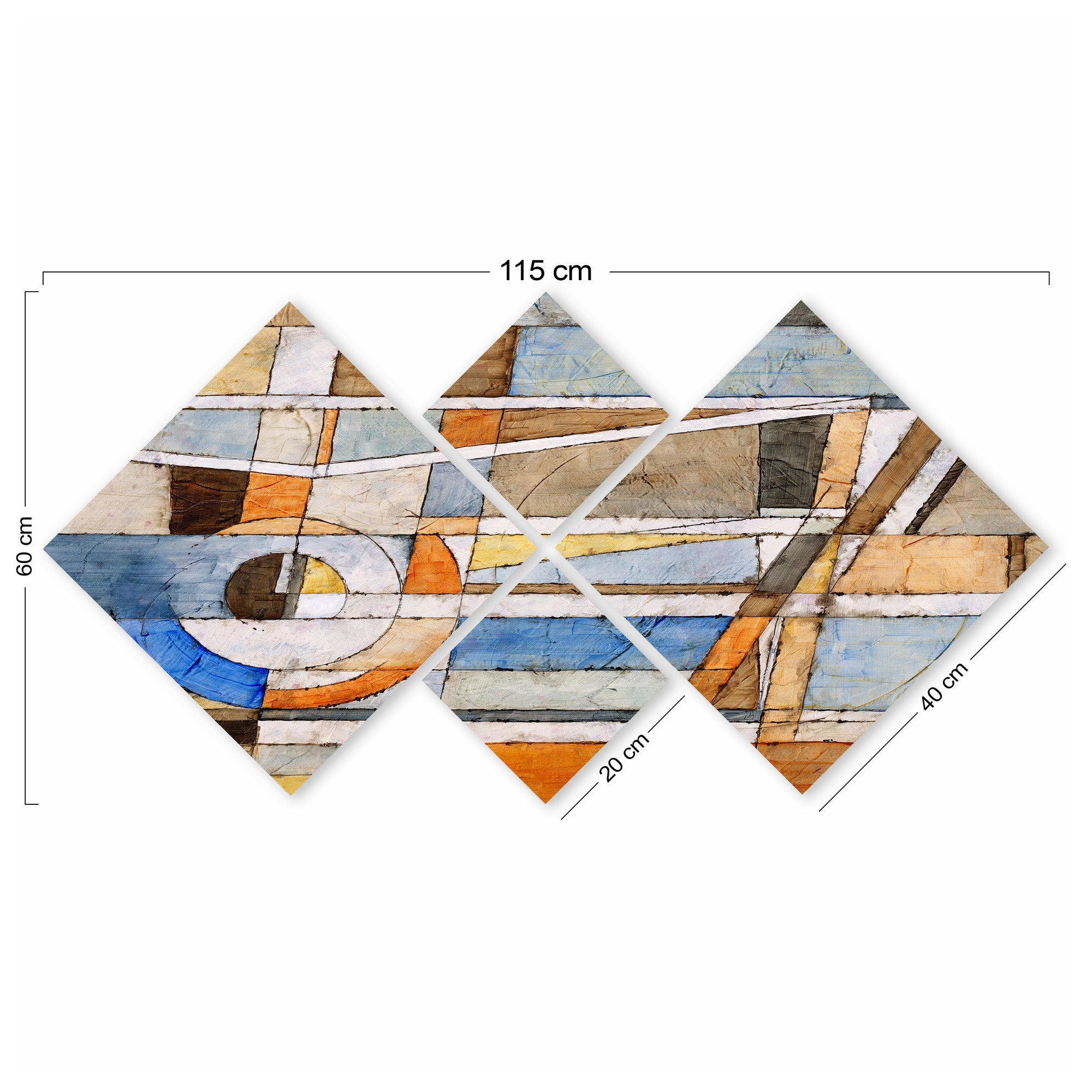 Conjunto Decorativo MDF Multicolor 4 Peças - Impressão UV Premium para Parede