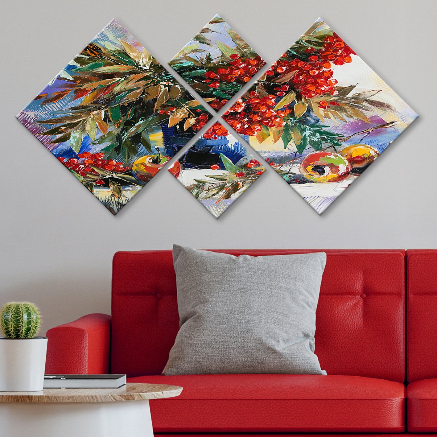 Conjunto Decorativo MDF Multicolor 4 Peças - Impressão UV Premium para Parede