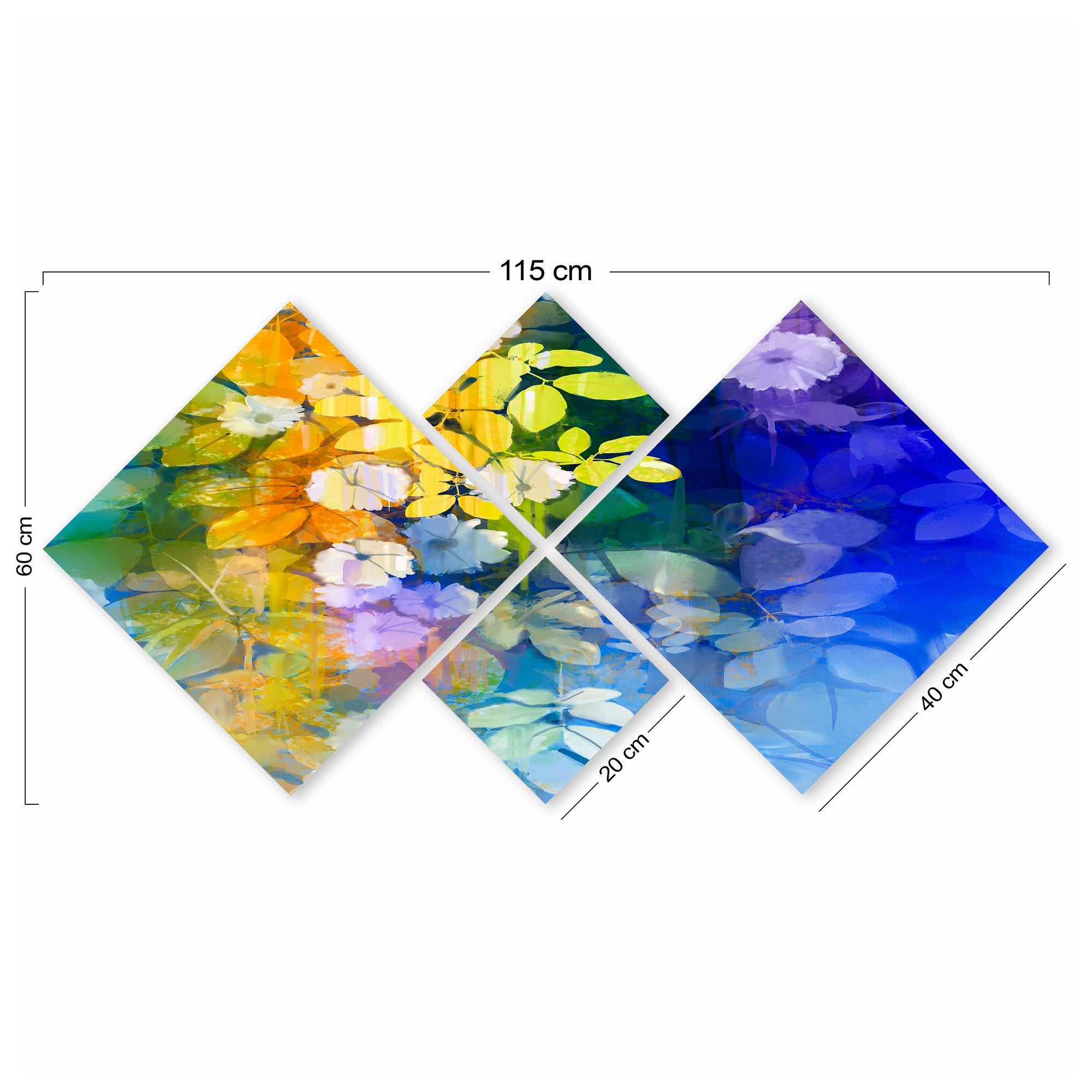 Conjunto Decorativo MDF Multicolor 4 Peças - Impressão UV Premium para Parede